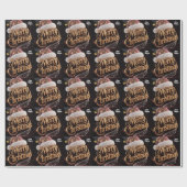 Cute Kerstman Hoed & Typografie Cadeaupapier (Vlak)