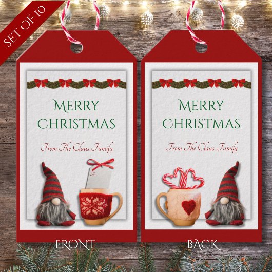 Cute Kerstman Kabouter Kerstcadeau Labels Cadeaulabel