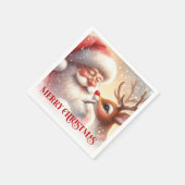 Cute Kerstman Rudolph Kerst Dinner Servetten (Hoek)