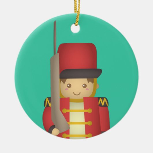 Cute Kerstman Soldier Boy in Red Keramisch Ornament (Voorkant)