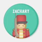 Cute Kerstman Soldier Boy in Red Magneet (Voorkant)