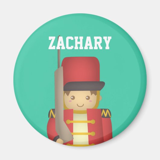 Cute Kerstman Soldier Boy in Red Magneet (Voorkant)