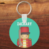 Cute Kerstman Soldier Boy in Red Sleutelhanger (Voorkant)