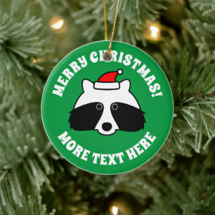 Cute Kerstman wasbeer Kerstmis kerstboom ornament