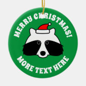Cute Kerstman wasbeer Kerstmis kerstboom ornament (Voorkant)