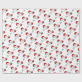 Cute kerstmeisje met cadeau cadeaupapier (Vlak)