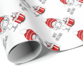 Cute kerstmeisje met cadeau cadeaupapier (Rol Hoek)