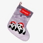 Cute Kerstmet Beren van de  van Thmed Panda Grote Kerstsok (Voorkant (Hangend))