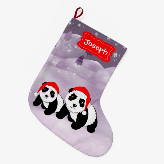 Cute Kerstmet Beren van de van Thmed Panda Grote Kerstsok (Voorkant (Hangend))