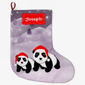 Cute Kerstmet Beren van de van Thmed Panda Grote Kerstsok (Voorkant)