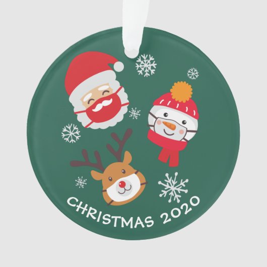 Cute Kerstmis 2020 Quarantine Herdenking Ornament (voorkant)
