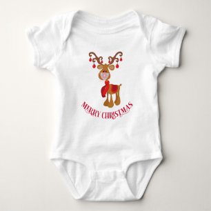 Cute Kerstmis 2020 Rendier Rudolph Mondkapje Romper