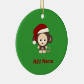 Cute Kerstmis-aap Keramisch Ornament (Rechts)