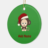 Cute Kerstmis-aap Keramisch Ornament (Links)