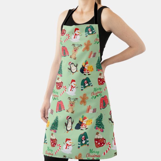 Cute Kerstmis All-Over Print Schort (Insitu)