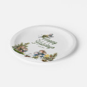 Cute kerstmis Animal Winter Prettige feestdagen Papieren Bordje (Gekanteld)