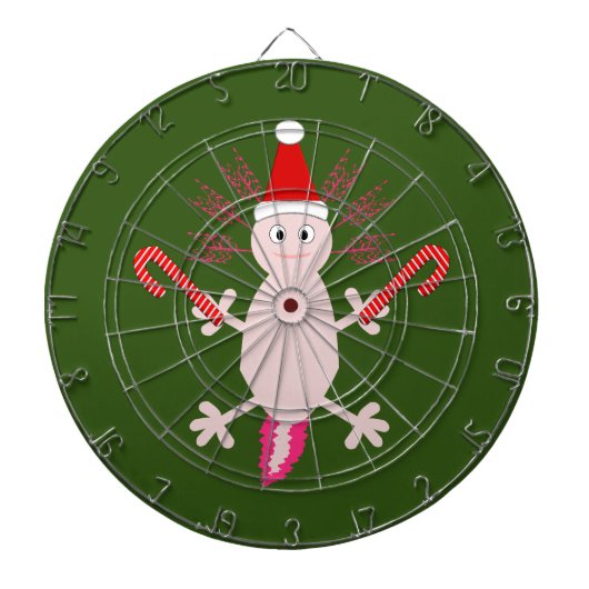 Cute Kerstmis Axolotl Dartbord (Voorkant)