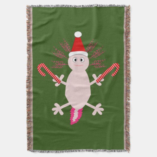 Cute Kerstmis Axolotl Deken (Voorkant Verticaal)