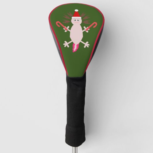 Cute Kerstmis Axolotl Golfheadcover (Voorkant)