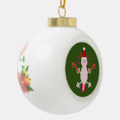 Cute Kerstmis Axolotl Keramische Bal Ornament (Links)