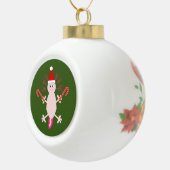 Cute Kerstmis Axolotl Keramische Bal Ornament (Rechts)
