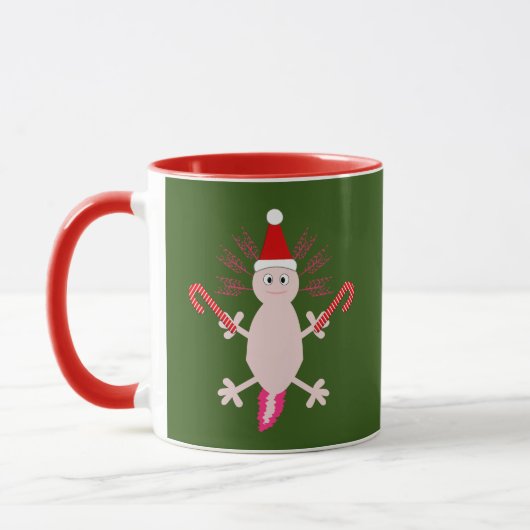Cute Kerstmis Axolotl Mok (Links)