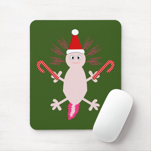 Cute Kerstmis Axolotl Muismat (Met muis)