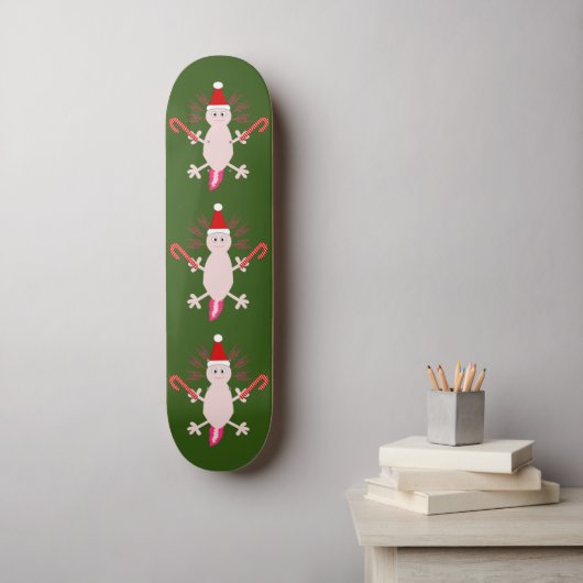 Cute Kerstmis Axolotl Persoonlijk Skateboard (Muurkunst)