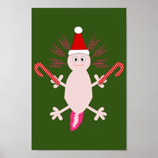 Cute Kerstmis Axolotl Poster (Voorkant)