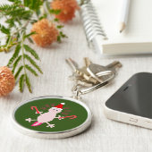 Cute Kerstmis Axolotl Sleutelhanger (Zijkant)