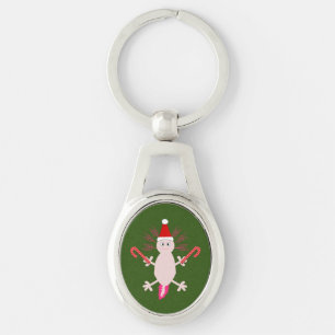 Cute Kerstmis Axolotl Sleutelhanger