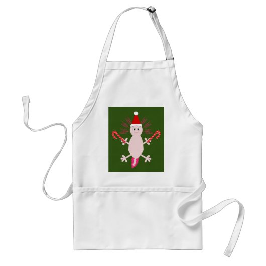 Cute Kerstmis Axolotl Standaard Schort (Voorkant)