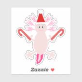 Cute Kerstmis Axolotl Sticker (Vel)