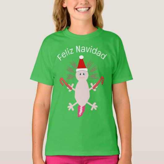 Cute Kerstmis Axolotl T-shirt (Voorkant)