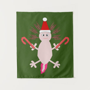 Cute Kerstmis Axolotl Wandkleed