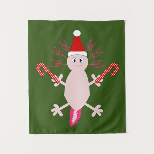 Cute Kerstmis Axolotl Wandkleed (Voorkant)