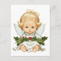Cute Kerstmis Baby Angel en Holly