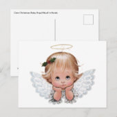 Cute Kerstmis Baby Angel Head in Hands Briefkaart (Voorkant / Achterkant)