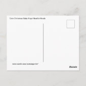 Cute Kerstmis Baby Angel Head in Hands Briefkaart (Achterkant)