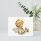 Cute Kerstmis Baby Angel Skating Accident Briefkaart (Staand voorkant)