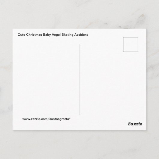 Cute Kerstmis Baby Angel Skating Accident Briefkaart (Achterkant)