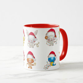 Cute Kerstmis Baby Animal Xmas Pet Holiday Koffie Mok