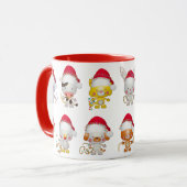Cute Kerstmis Baby Animal Xmas Pet Holiday Koffie Mok (Voorkant links)