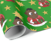 Cute Kerstmis baby cartoon Cadeaupapier (Rol Hoek)