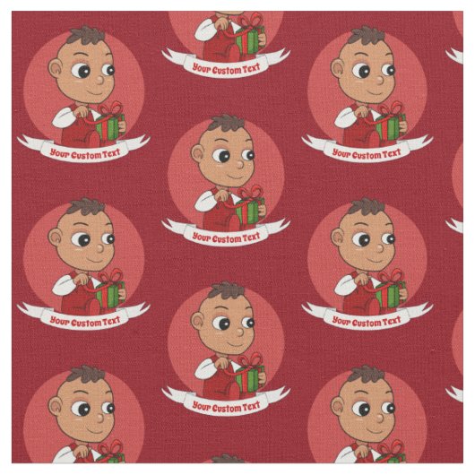 Cute Kerstmis baby cartoon Stof (Close Up)