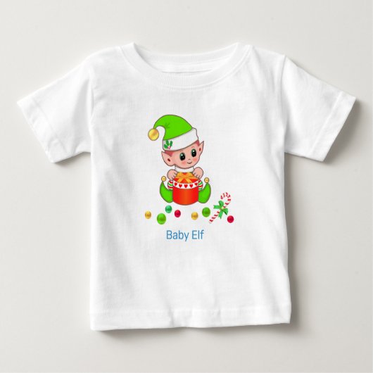 Cute Kerstmis Baby Elf en Confetti (Voorkant)