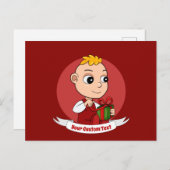 Cute Kerstmis-baby met blond haar cartoon Briefkaart (Voorkant / Achterkant)