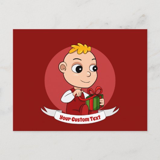 Cute Kerstmis-baby met blond haar cartoon Briefkaart (Voorkant)