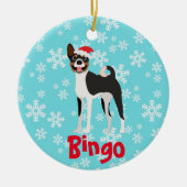 Cute Kerstmis - Basenji Black Tan Keramisch Ornament (Voorkant)