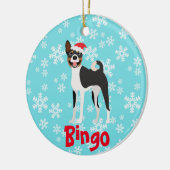 Cute Kerstmis - Basenji Black Tan Keramisch Ornament (Links)
